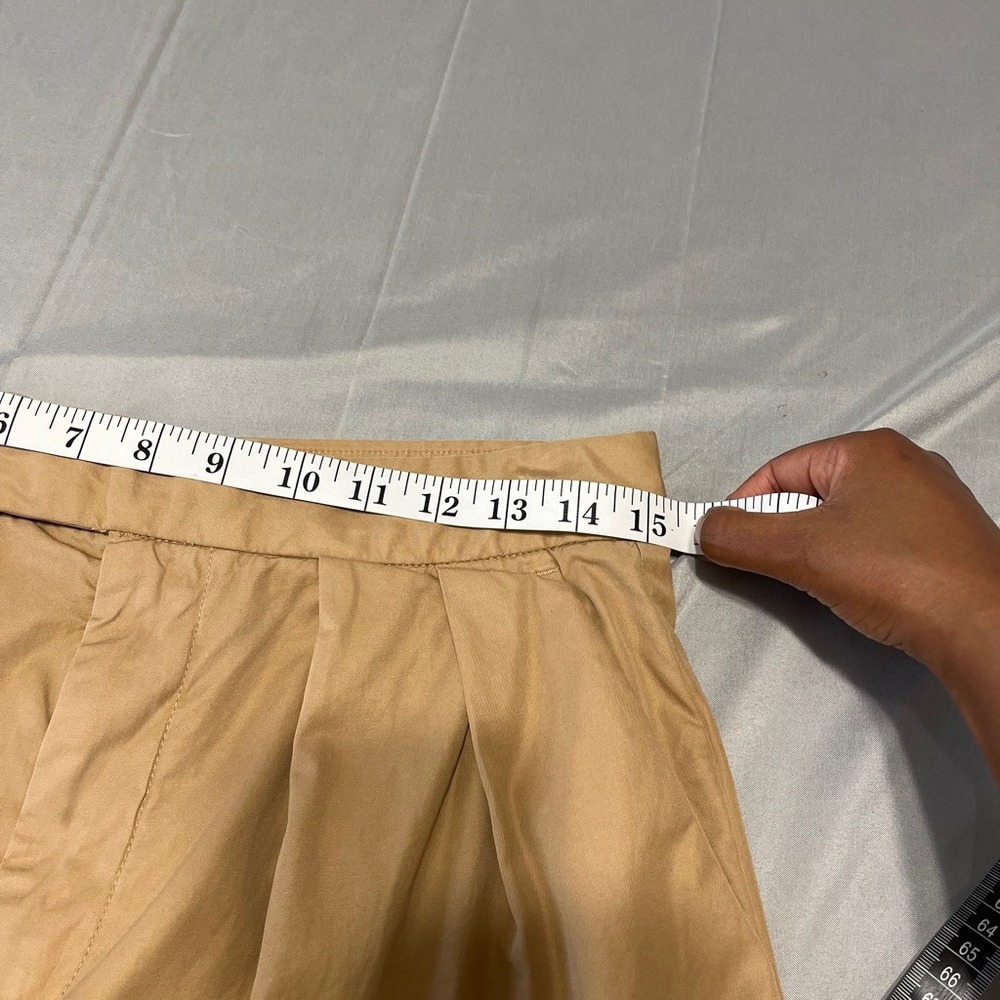 GAP Khaki Pleated Wide Leg Pants High Rise Cotton Trousers Tan Women's 8 - Picture 8 of 8